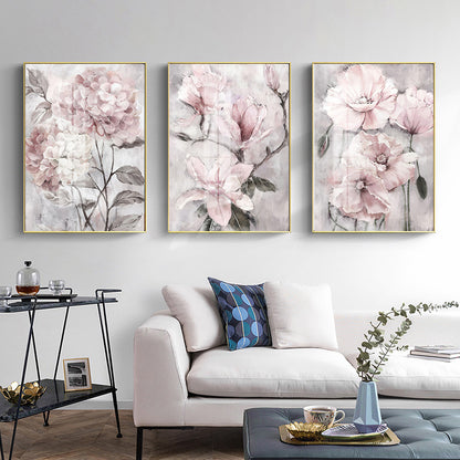 Quadro fiori rosa retrò