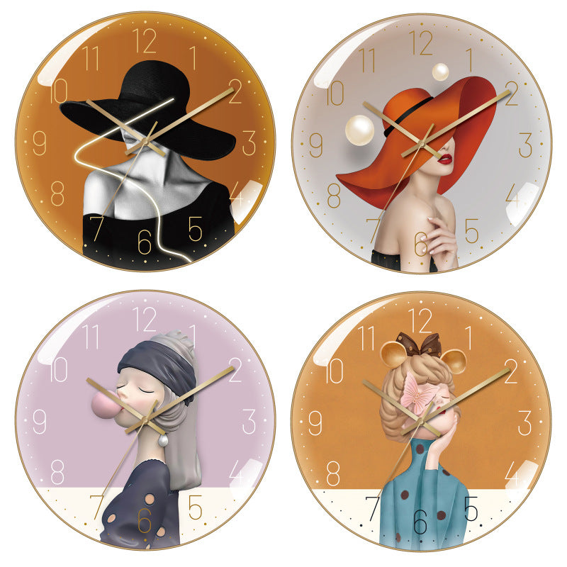 Orologio da parete Donna cappello rosso