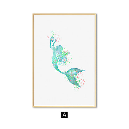 Quadro sirena blu minimale