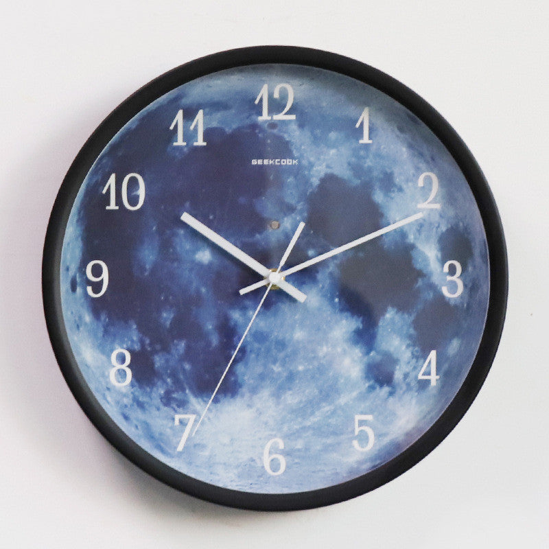 Orologio da parete Luna neon blu