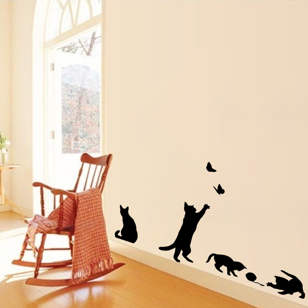 Sticker gatto farfalle