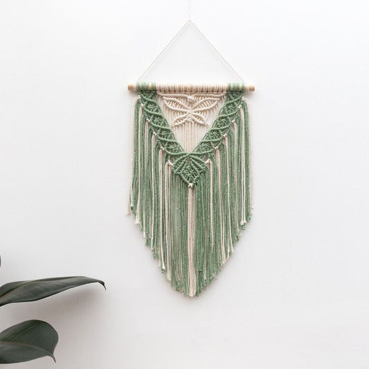 Arazzo Macramé verde crema