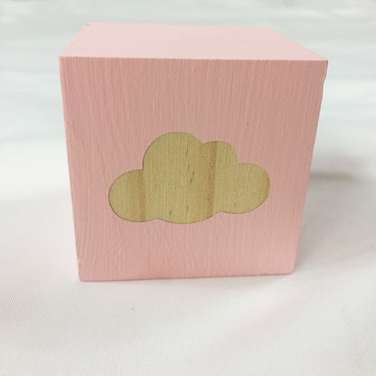 Cubo legno nuvola