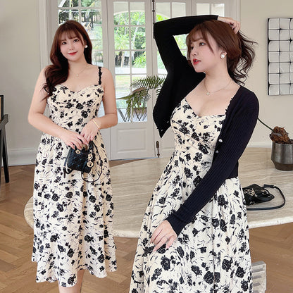 Vestito stampa artistica con bretelle