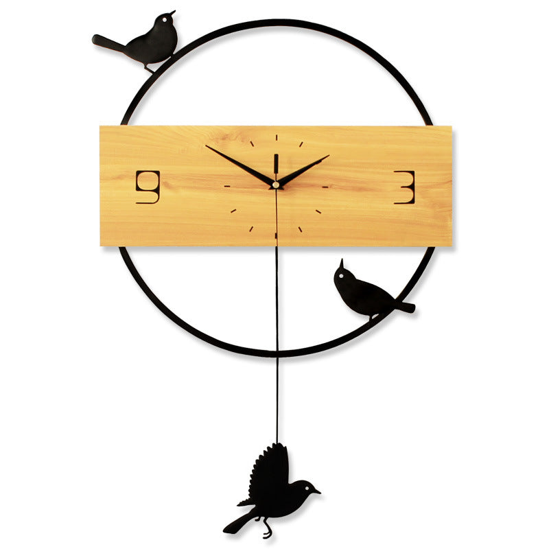 Orologio da parete Uccelli nero
