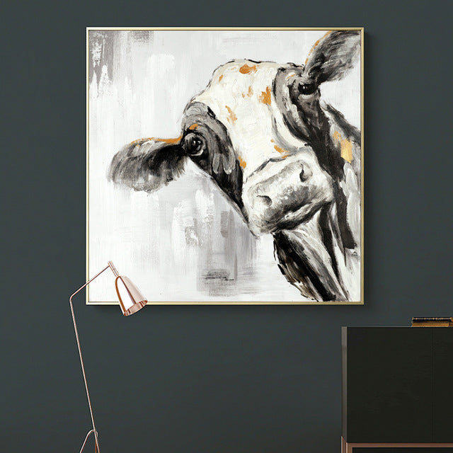 Quadro mucca acquerello