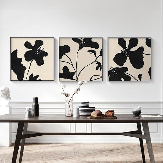 Quadro su tela Orchidea in bianco e nero