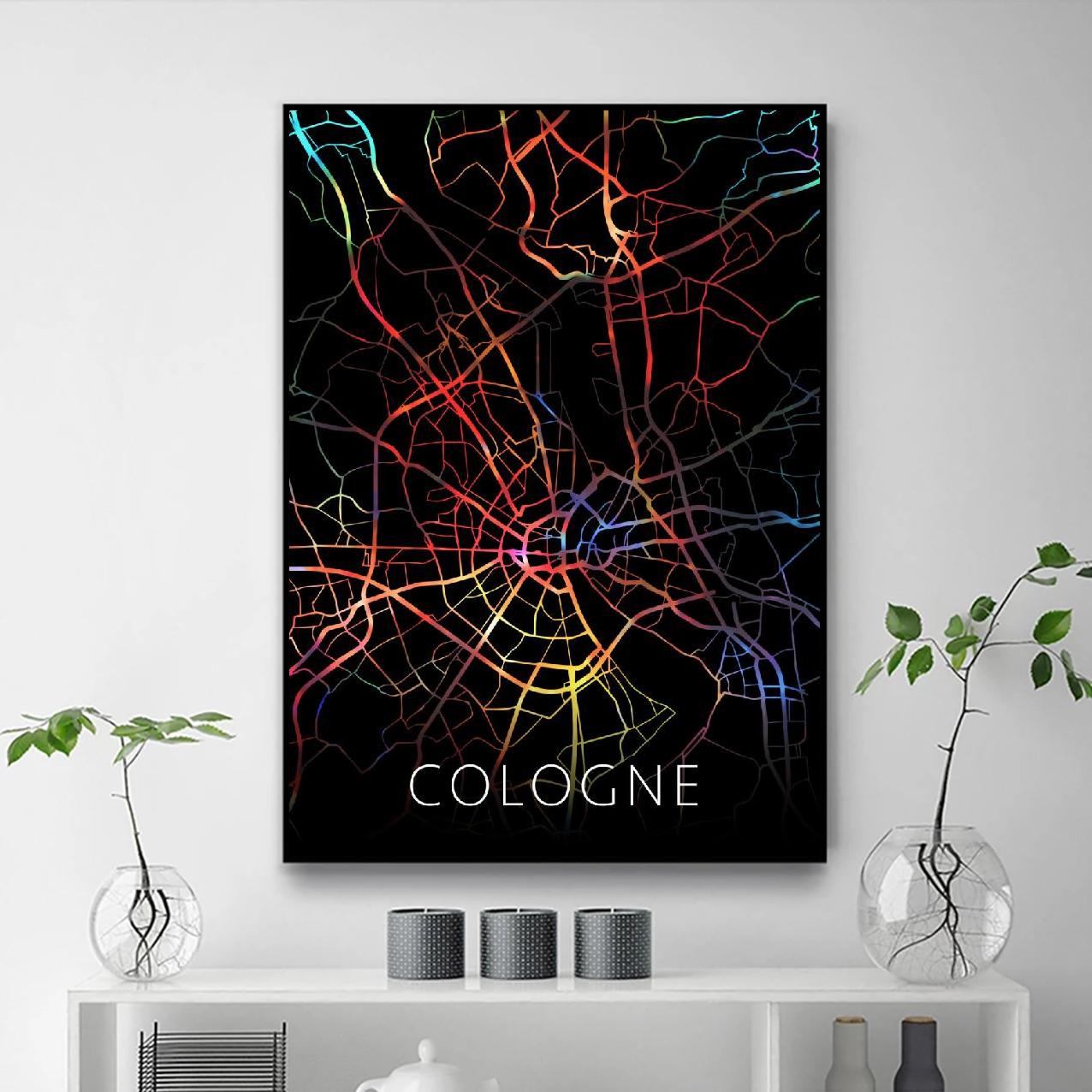 Quadro Mappa Acquarello