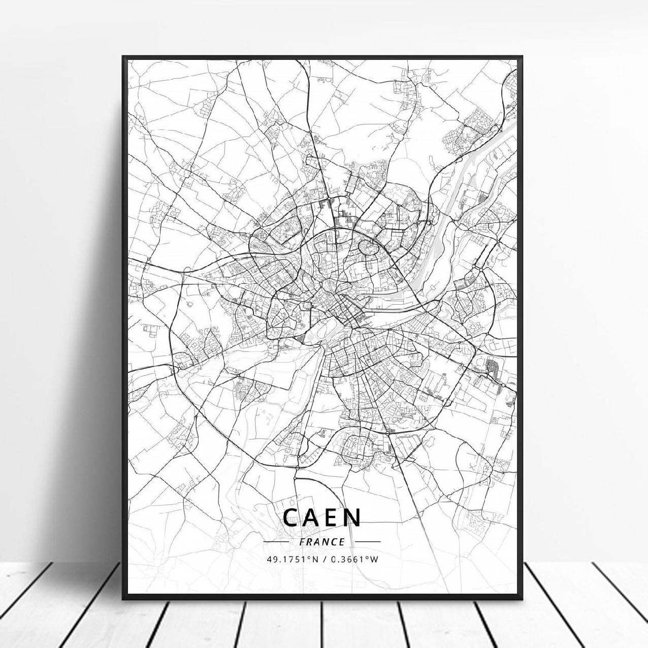 Poster Mappa Città Francesi