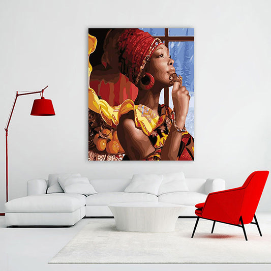 Quadro su tela Donna pop art con turbante