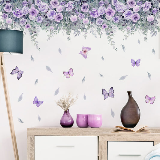 Adesivo murale Fiori e piante viola