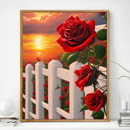 Dipinto rosa digitale fai da te