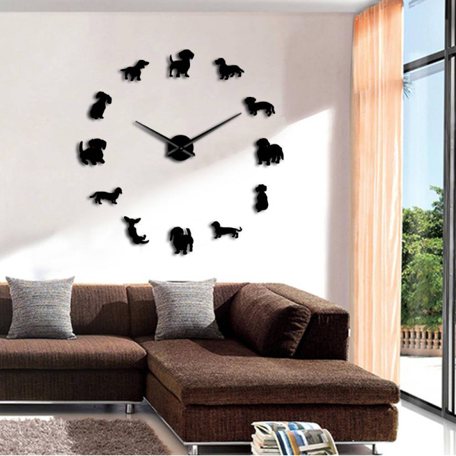 Orologio da parete Silhouette dodici cani