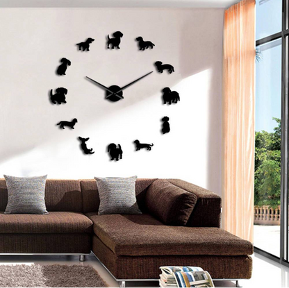 Orologio da parete Silhouette dodici cani