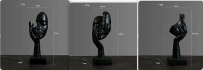 Sculture volti dorate emozioni tre