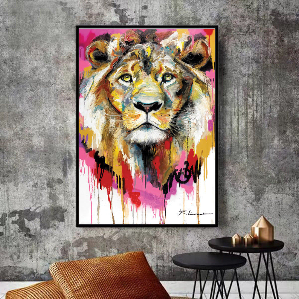 Quadro Leone Astratto