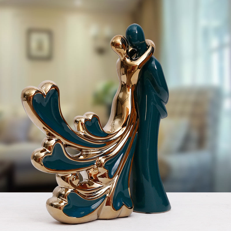 Decorazione coppia in ceramica