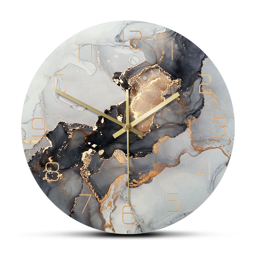 Orologio da parete Marmo nero oro