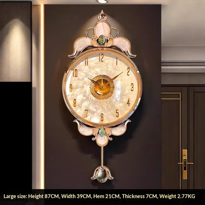 Orologio da parete Eleganza turchese dorata