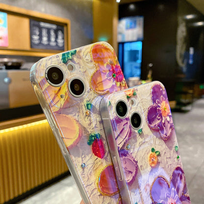 Custodia telefono fiori cristalli