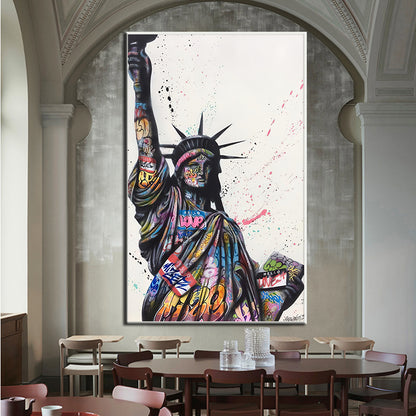 Quadro graffiti Statua Libertà