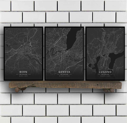 Poster Vedute città svizzere