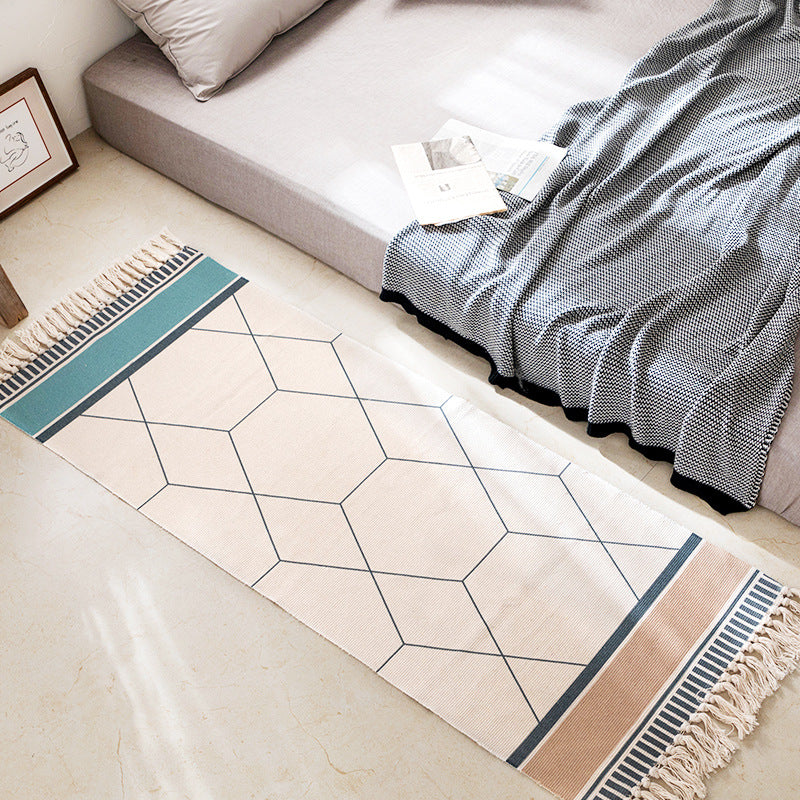 Tappeto geometrico lino