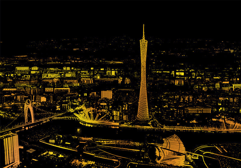 Quadro su tela Città di notte