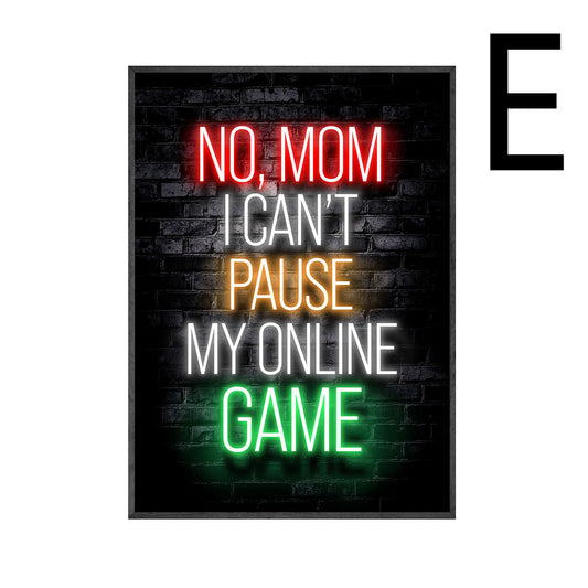 Quadro su tela Scritte gaming neon