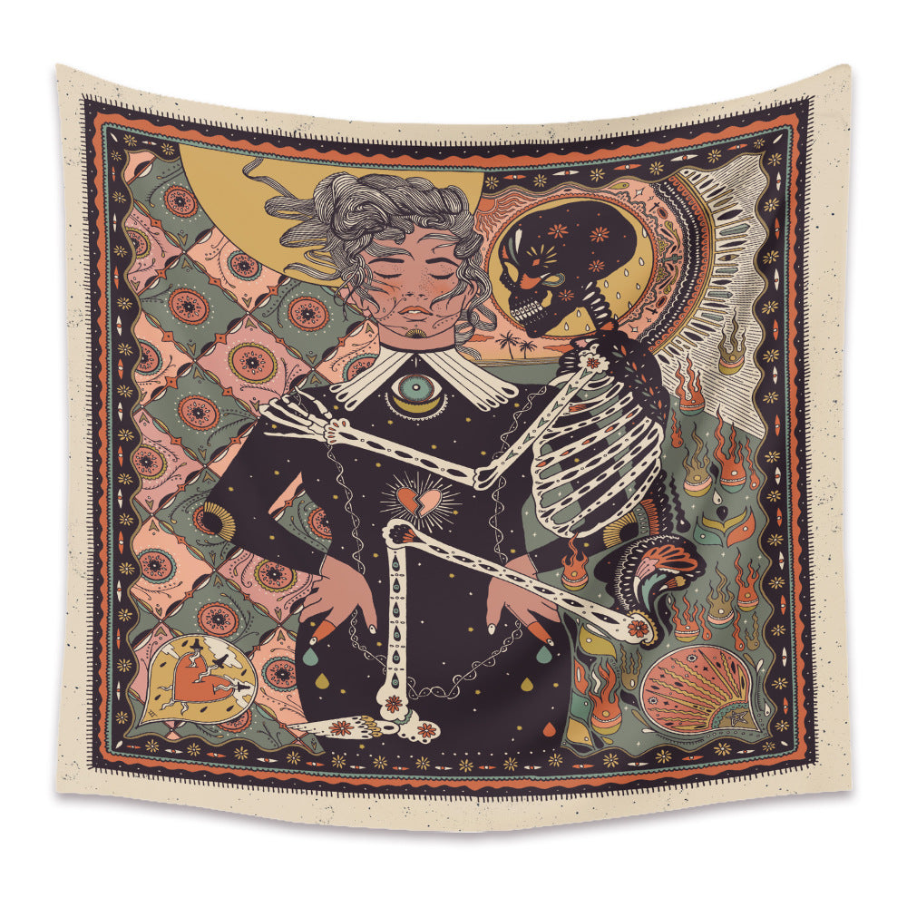 Arazzo fiore e teschio