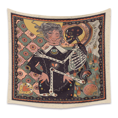Arazzo fiore e teschio
