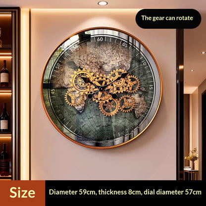 Orologio da parete Steampunk mappa