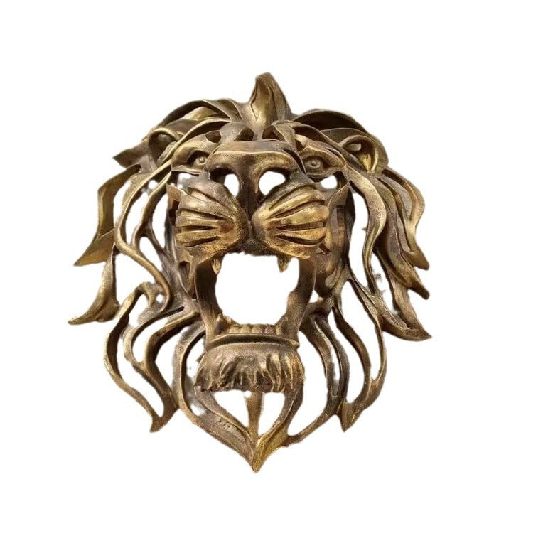 Scultura testa di leone da parete