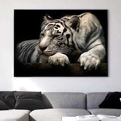 Quadro tela tigre bianco nero