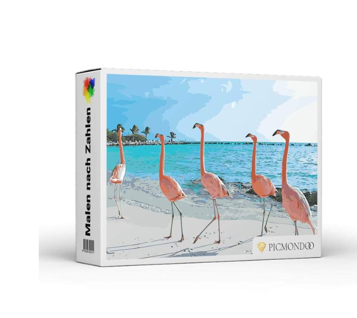 Kit dipingi con i numeri - fenicotteri