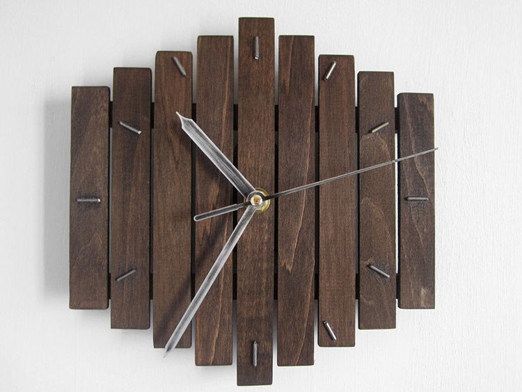 Orologio da parete Legno scuro geometrico
