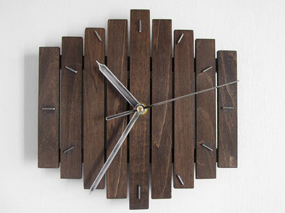 Orologio da parete Legno scuro geometrico