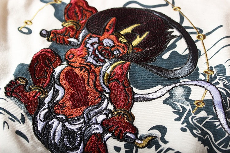 T-shirt Ricamata Ukiyo-e