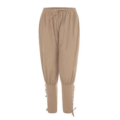 Pantaloni medievali in cotone e lino
