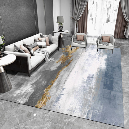 Tappeto geometrico grigio e nero con