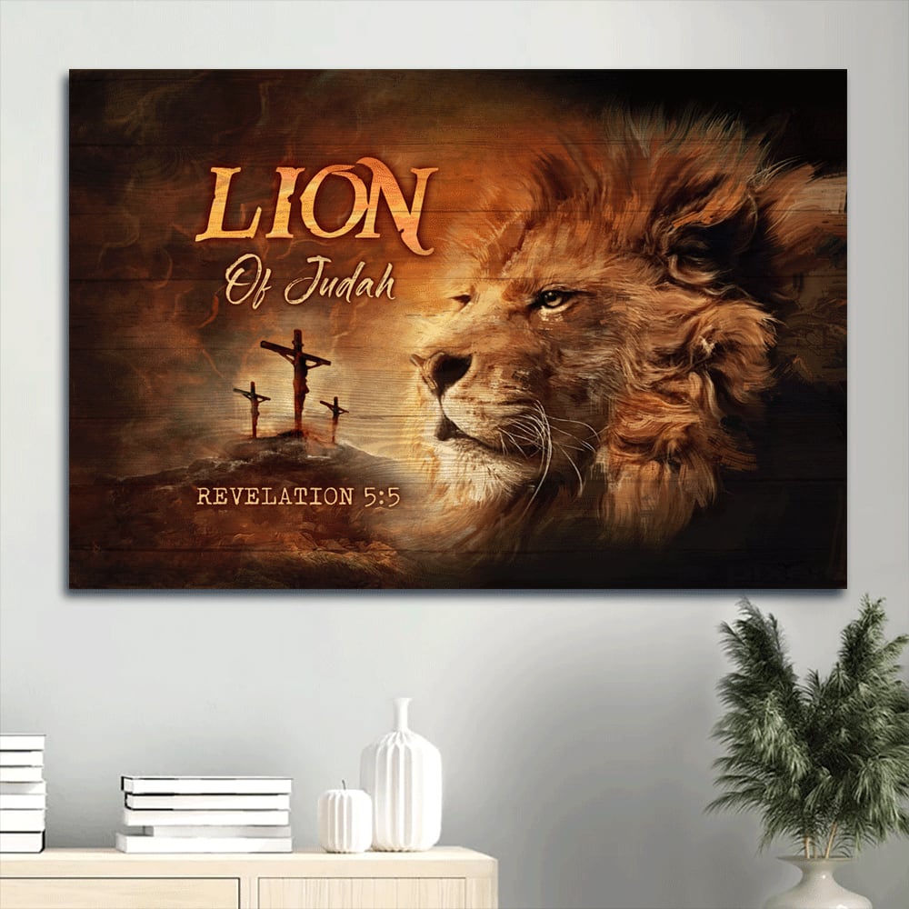 Quadro leone al tramonto