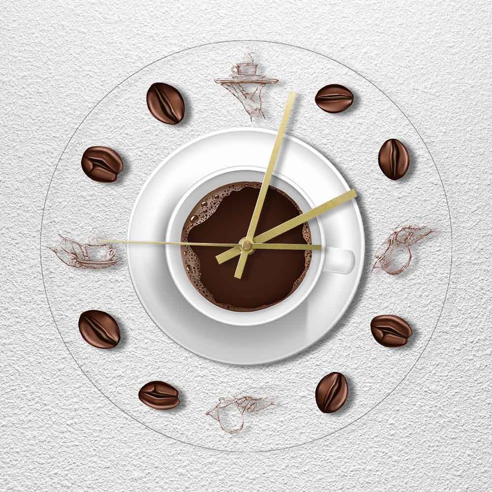 Orologio da parete Tazza caffè chicchi