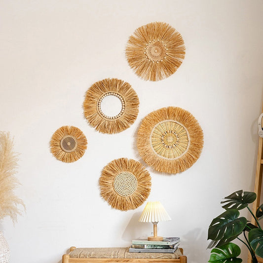 Decorazione murale raffia naturale