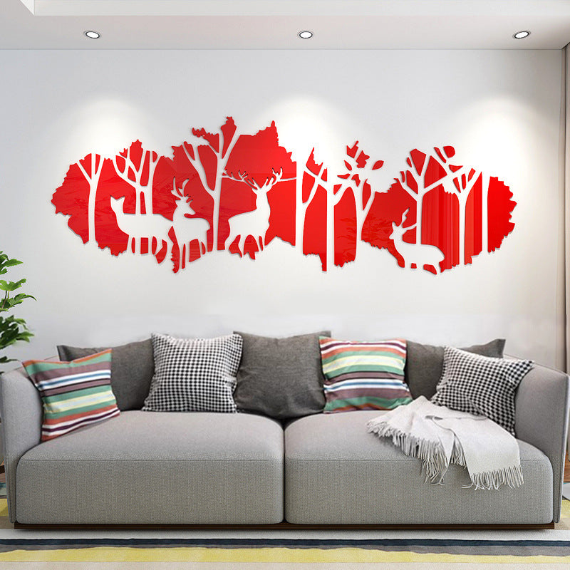 Adesivo murale specchio foresta