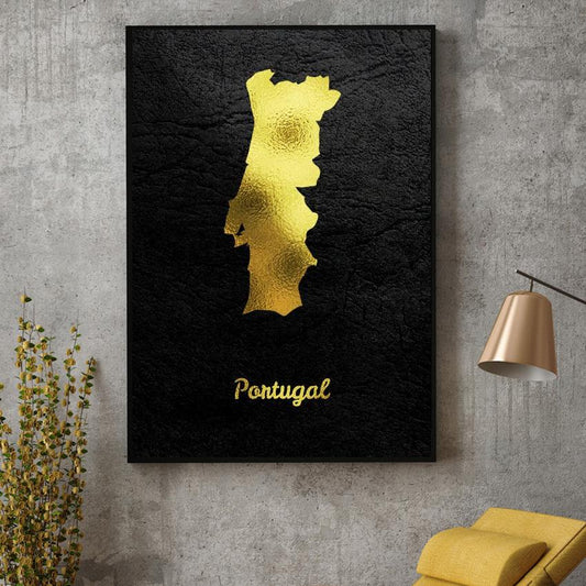 Quadro su tela Mappa del Portogallo