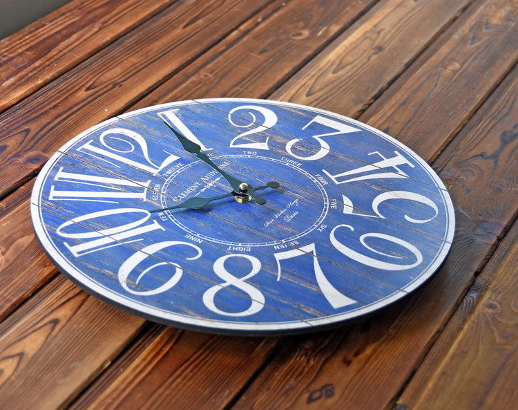 Orologio da parete Numeri romani blu