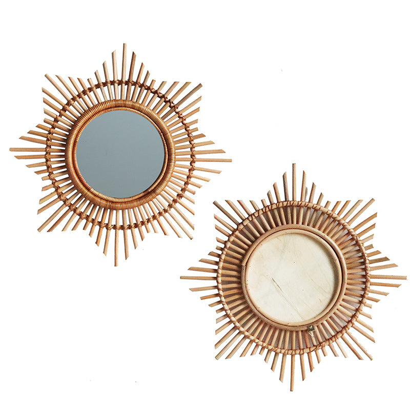 Specchio rattan rotondo