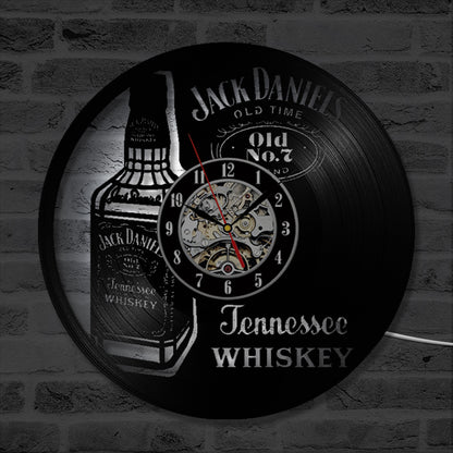 Orologio da parete Bottiglia whiskey neon