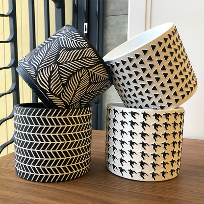 Vaso cemento scolpito