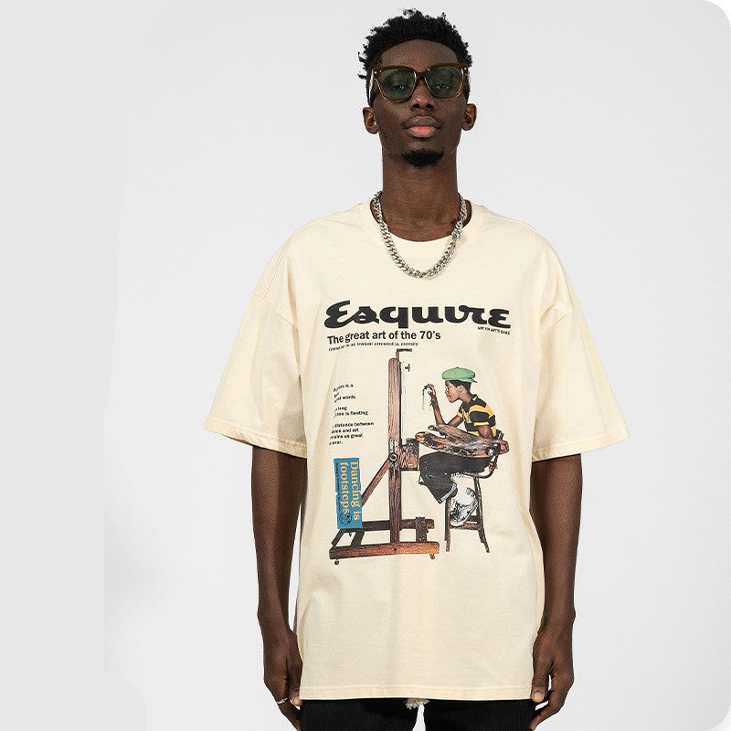T-shirt Dipinto Retro